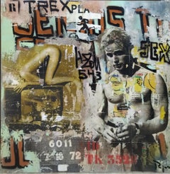 Pajares  Sex Square   original street art mixed media wood painting