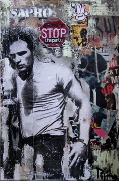 Pajares  Film Cinema Marlon Brando  Vertikale Original Street Art Mixed Media-