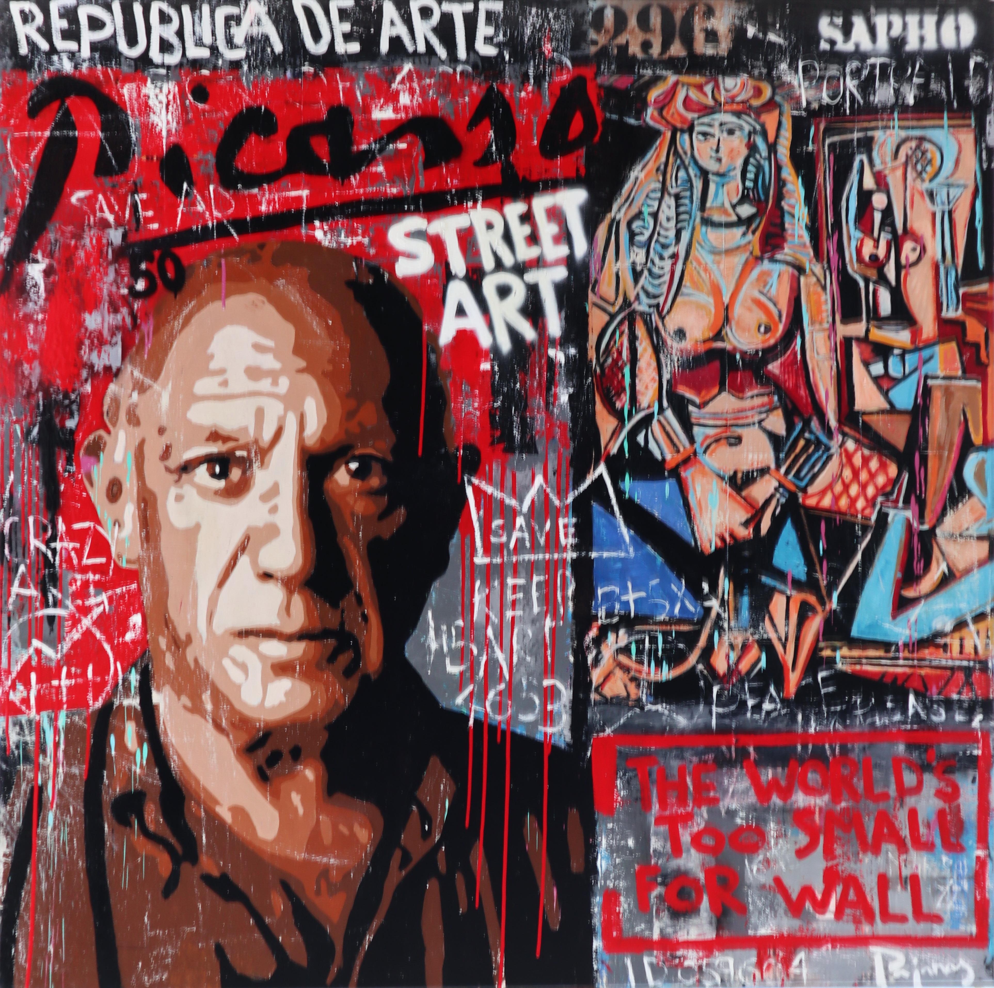 Pajares  Picasso Square   original street art mixed media  painting