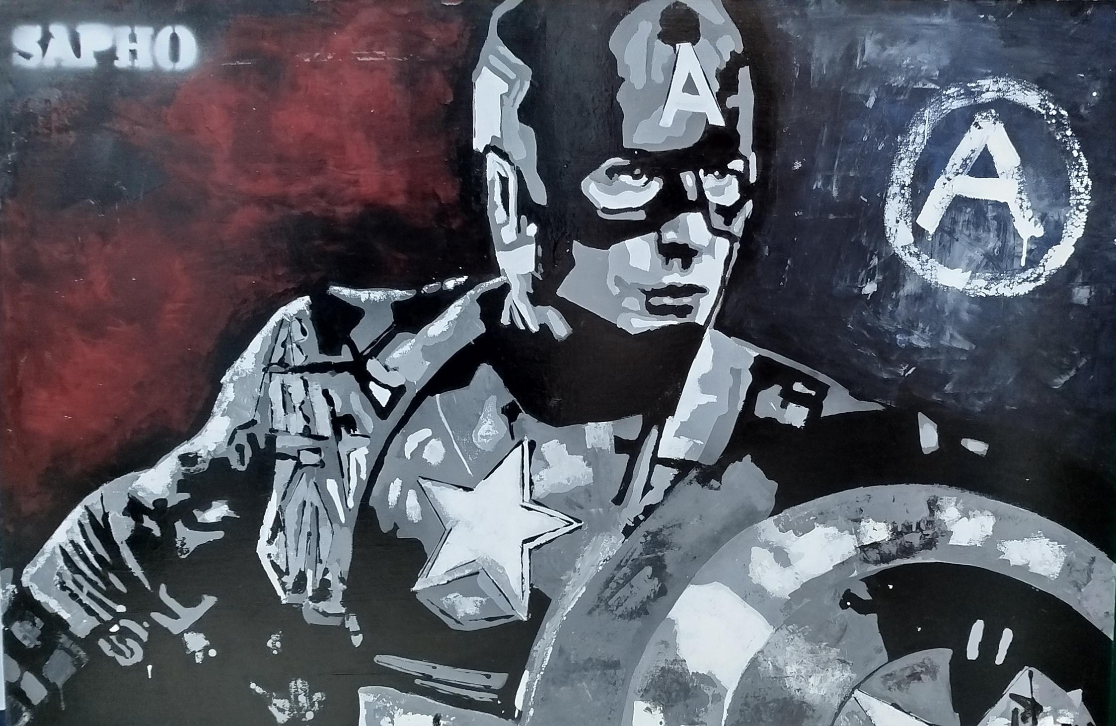 Pajares  Stern     Mixed Media- Street Art (Streetart), Painting, von JUAN MANUEL PAJARES