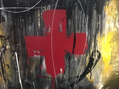 Pajares Vertical Emis "CROSS", pittura originale su tela di grandi dimensioni