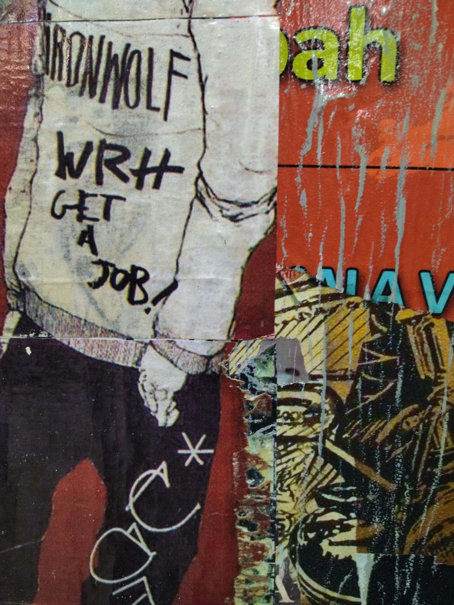 Pajares  Vertical    NON TITLE. Original street art painting - Painting by JUAN MANUEL PAJARES