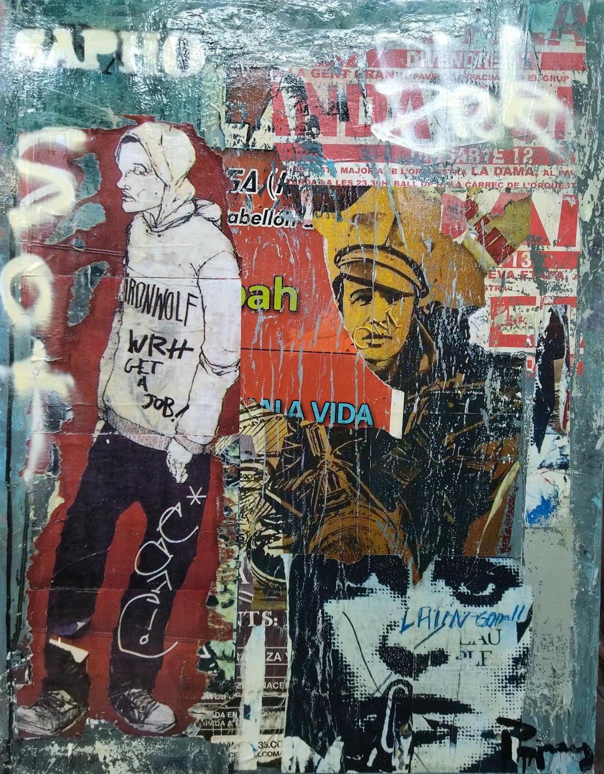 Pajares  Vertical    NON TITLE. Original street art painting For Sale 4