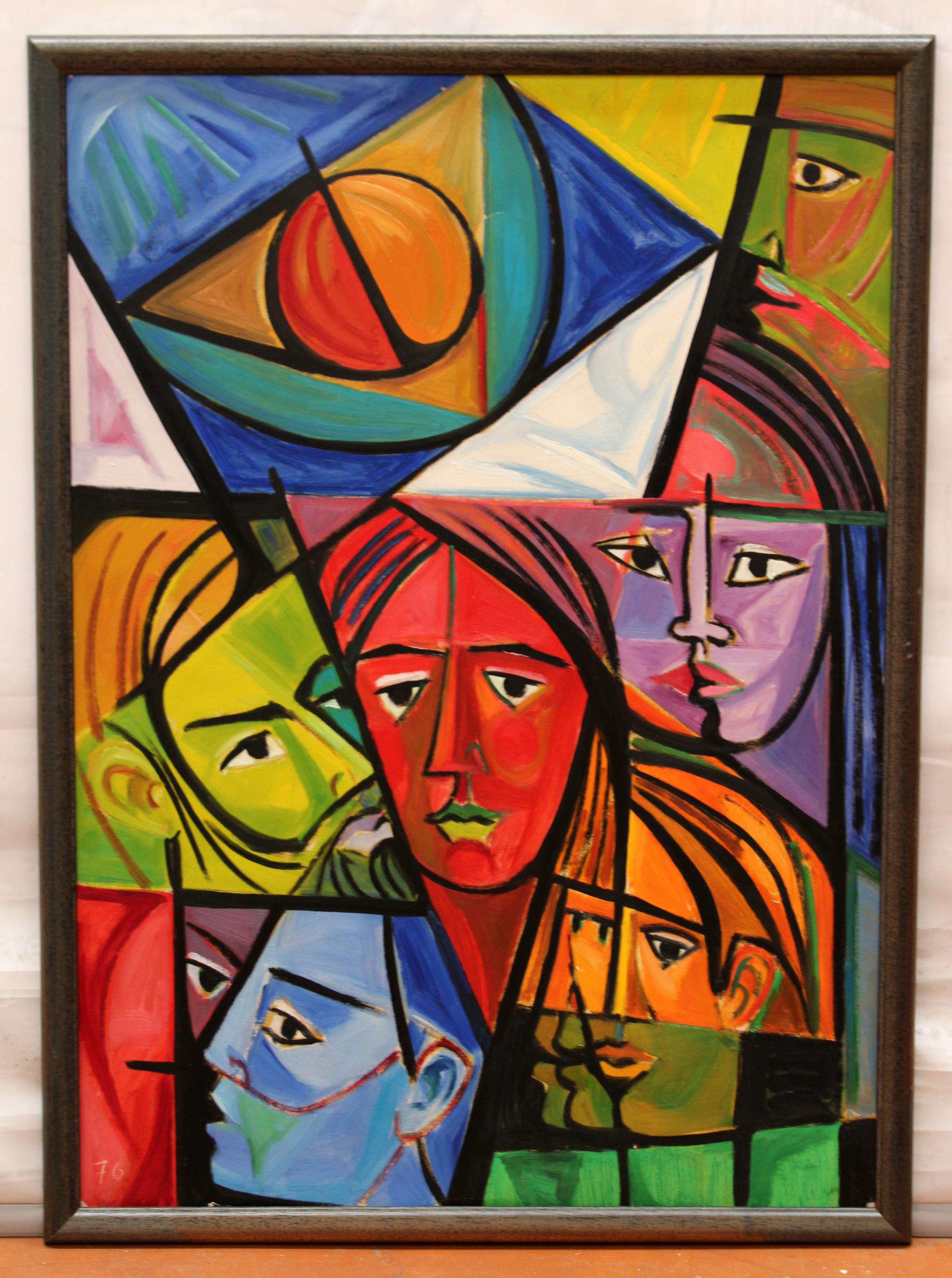 Composición cubista - 1976 - Painting di Juan Mendoza Marruedo