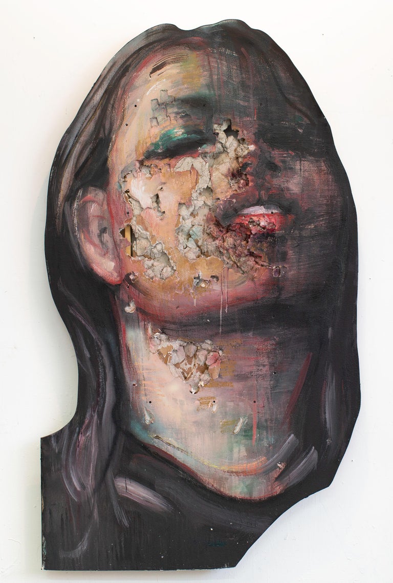 3D Portrait Painting of Woman: 'The Wanders III' - Mixed Media Art by Juan Miguel Palacios