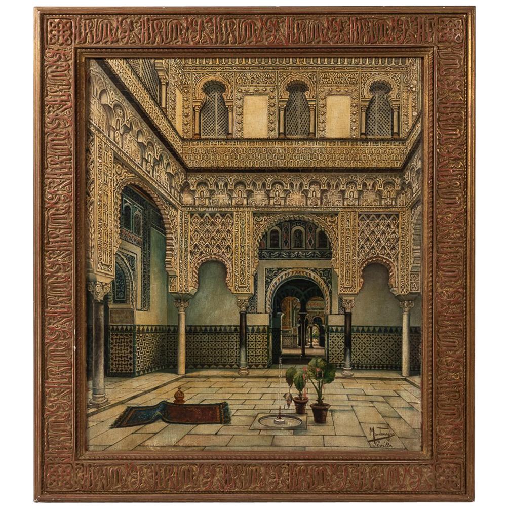 Juan Montenegro, Painting of the Backyard of the Alcazar of Seville