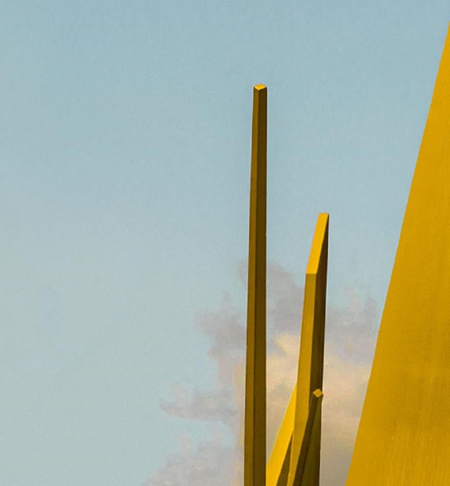 Golden Flame. Landscape architectural color limited edition photograph - Gray Color Photograph by Juan Pablo Castro