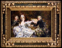 Scena di Galant con un uomo che suona il pianoforte