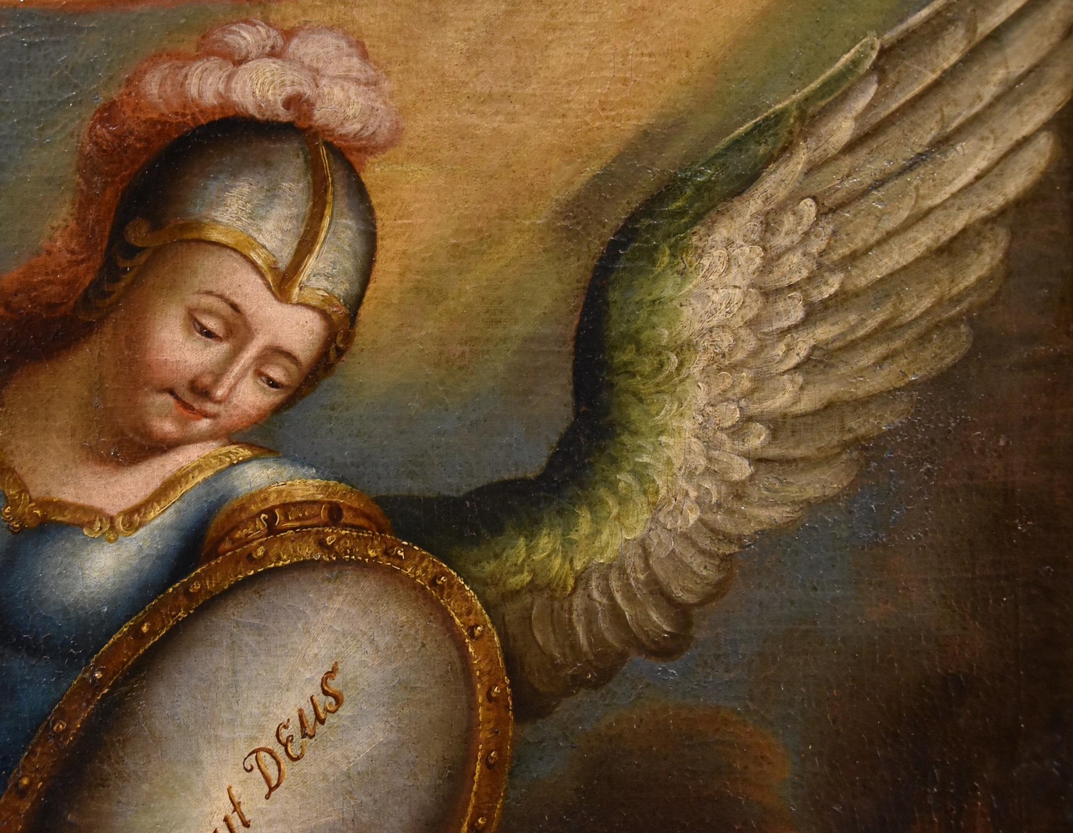 San Michele Arcangelo López Dipinto del XVIII secolo Olio su tela Spanish School in vendita 10