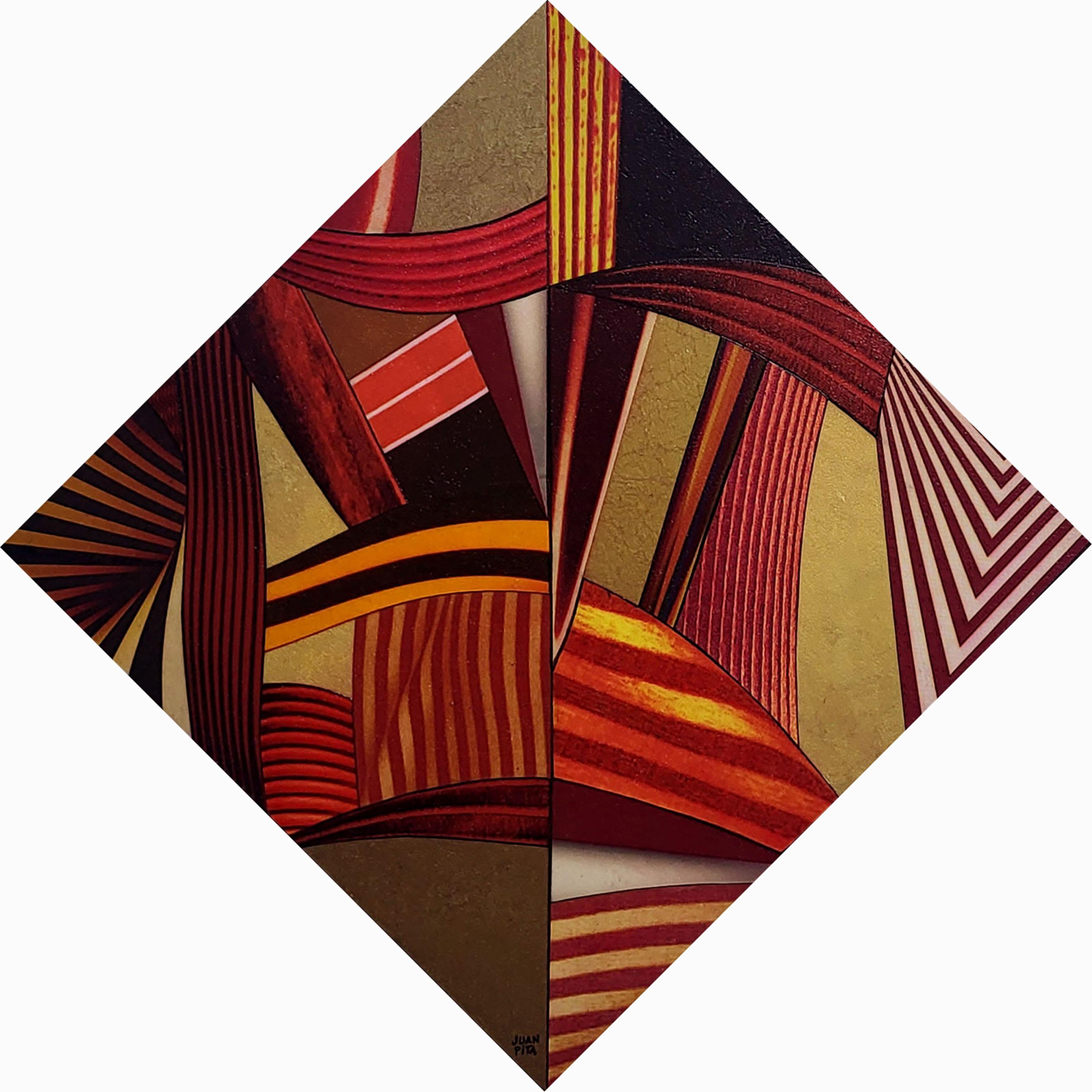 10 Cybergraph (M8). Farbenfrohes abstraktes geometrisches Gemälde.