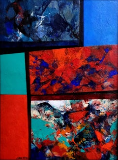 12 Cibercollage (M1). Pintura geométrica abstracta de colores.