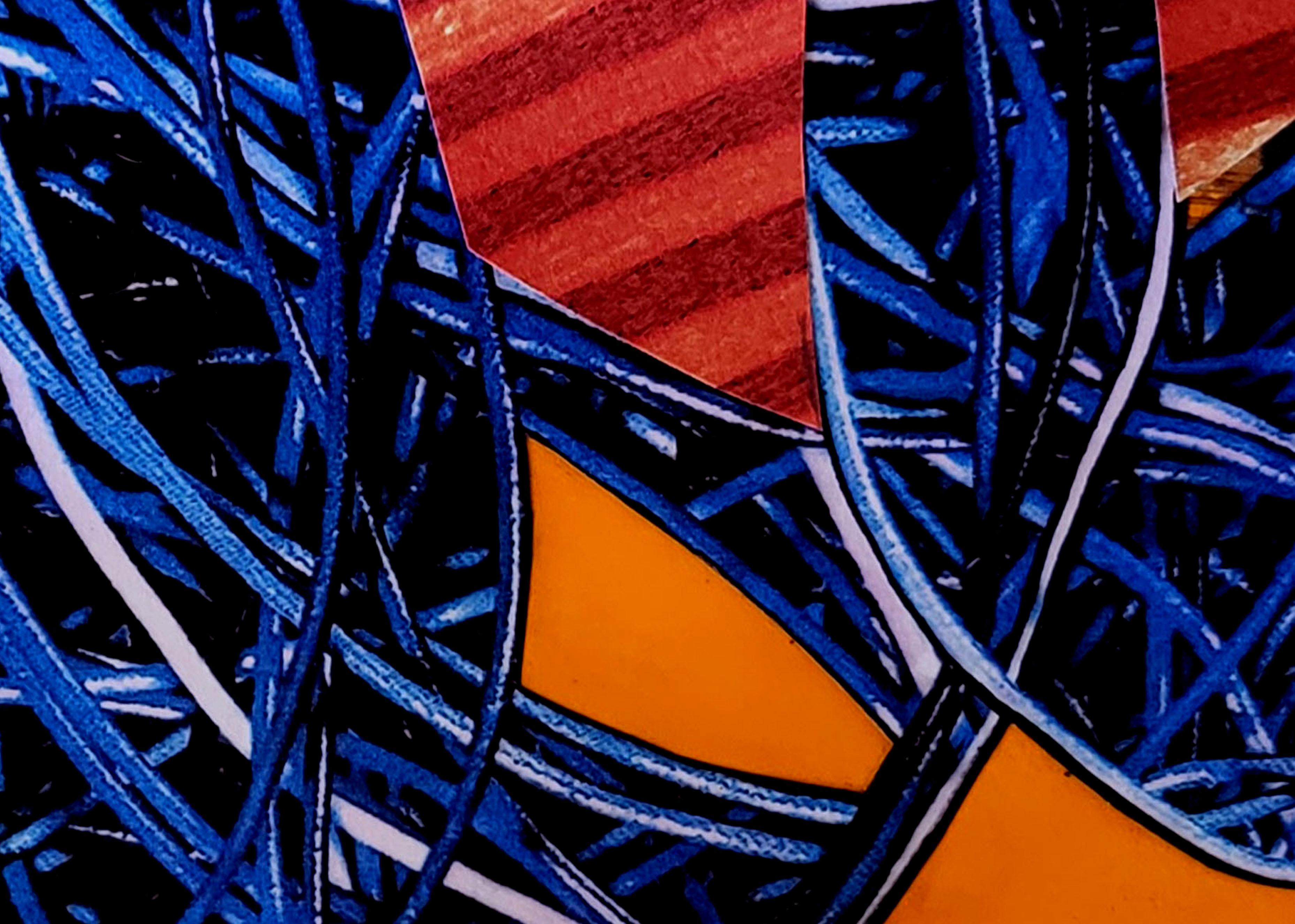 3 Cybergraph Enredo (S1). Colourful abstract geometric painting. For Sale 1