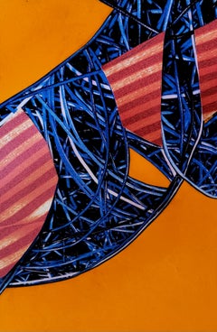 3 Cybergraph Enredo (S1). Quadro geometrico astratto colorato.