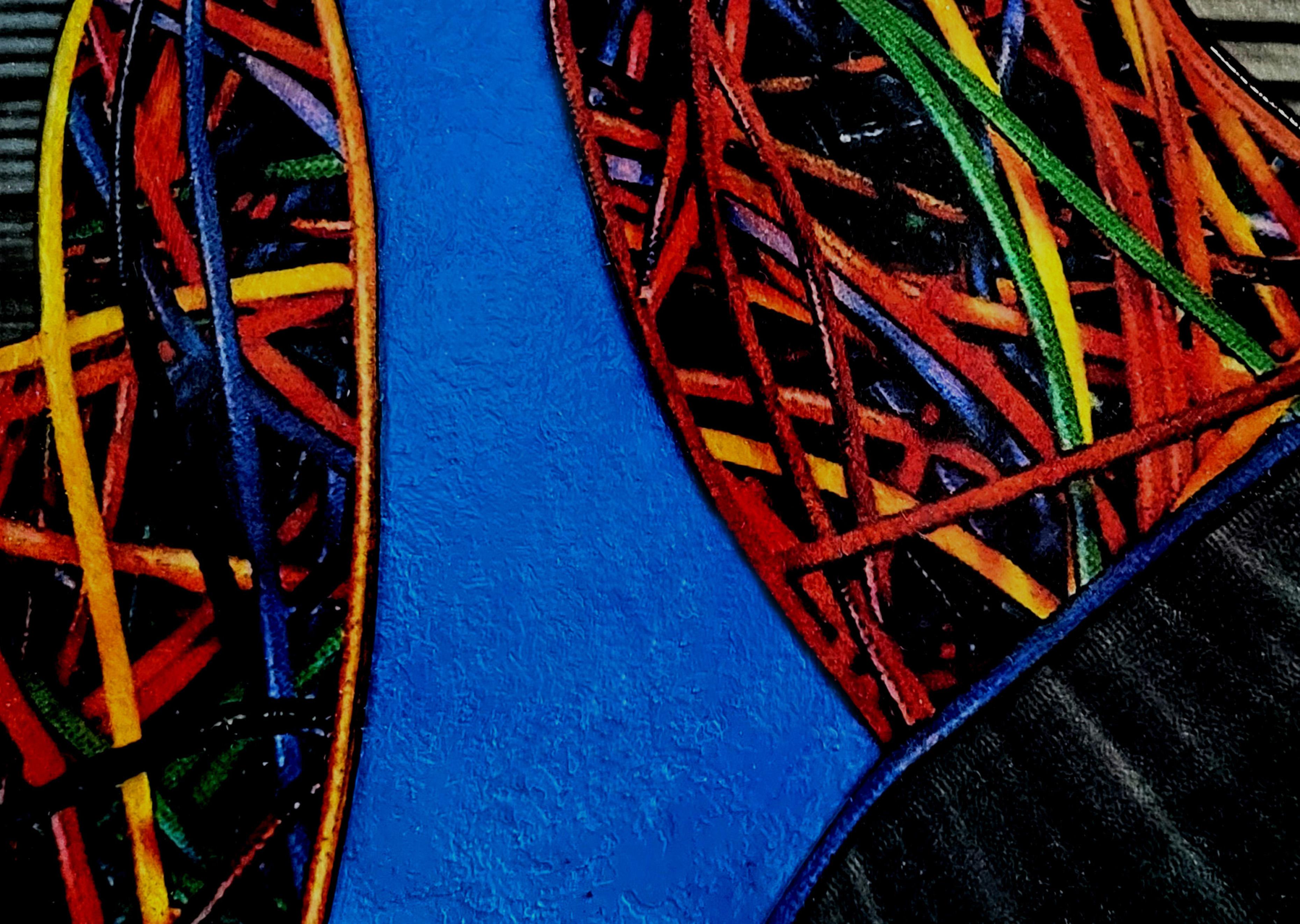 4 Cybergraph Enredo (S2). Colourful abstract geometric painting. For Sale 1