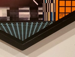 Bauhaus Archiv en rombo. Futuristisches farbenfrohes abstraktes konstruktivistisches Gemälde