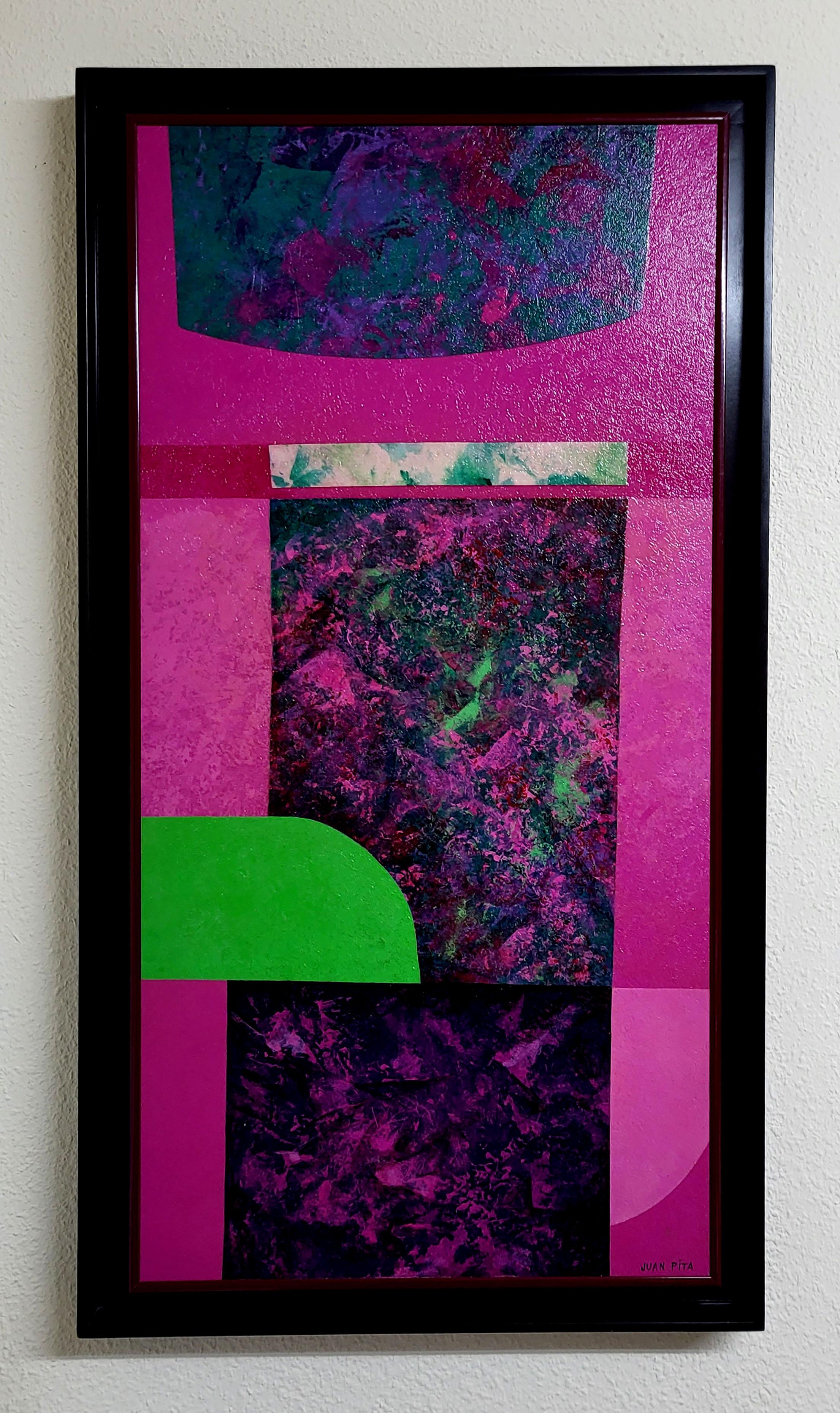 Texcollage (M12). Colorful abstract geometric painting For Sale 2