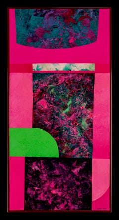 Texcollage (M12). Peinture géométrique abstraite colorée