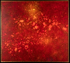 "Magma". Naranja Impresionista Abstracto Pintura acrílica sobre lienzo de gran formato.