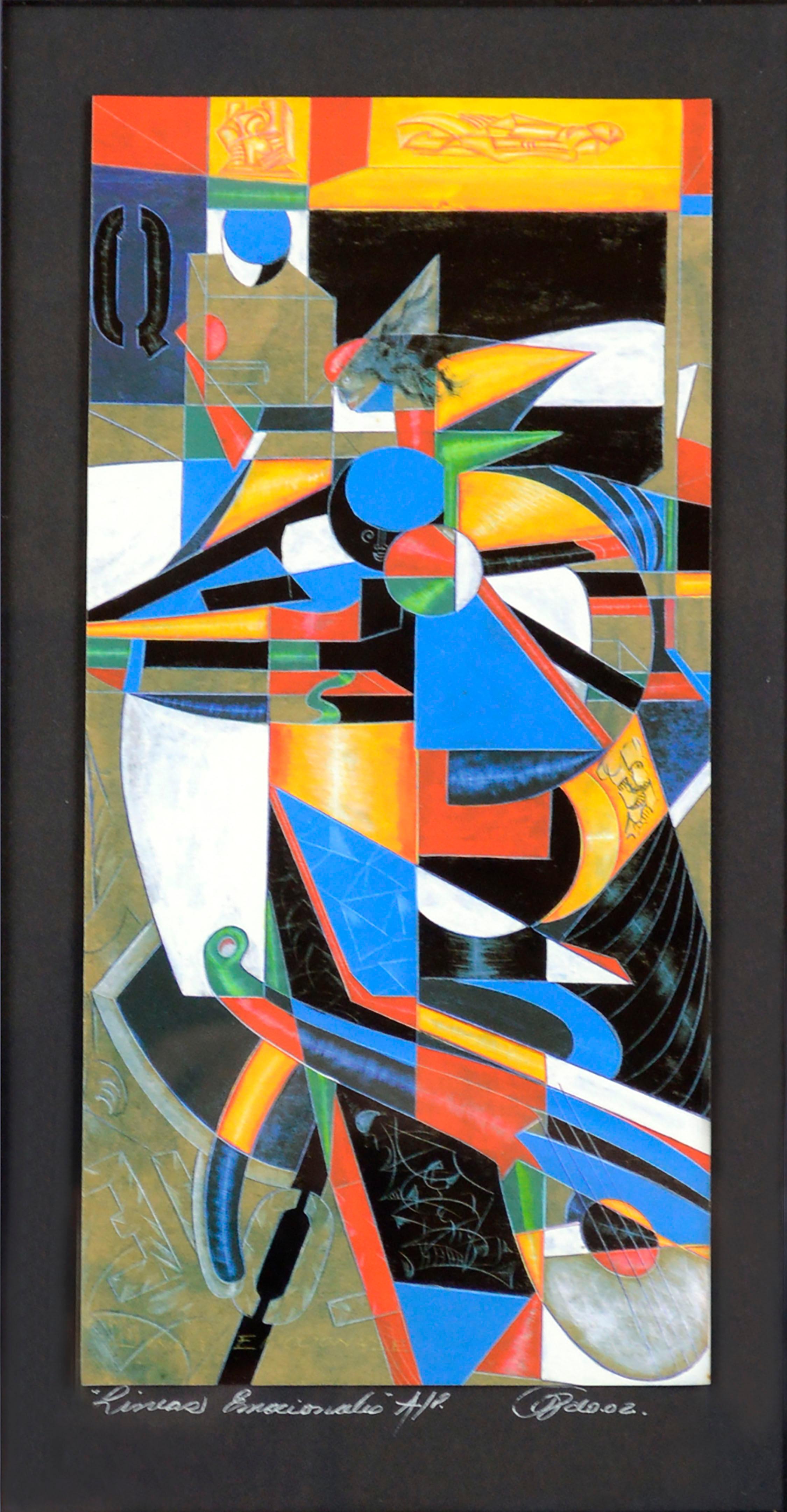 Modern Cubist Abstract in Primary Colors, A/P  by Juan Quevedo 1