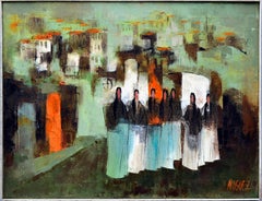 Mid Century Abstracted Figurative Landscape 