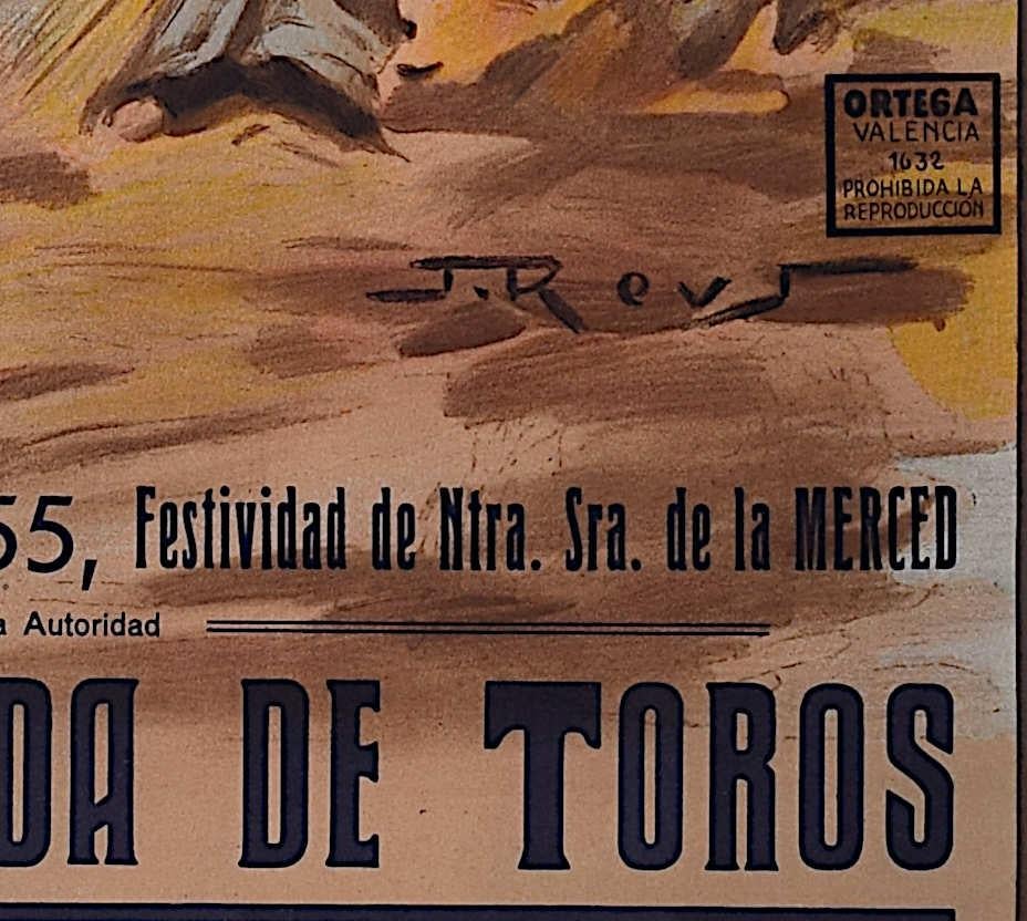 Cartel Taurino- Barcelona 24 Septiembre 1955 - Print Marrón de Juan Reus 
