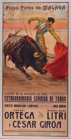 Bullfighting Poster - Malaga, 11 August 1955