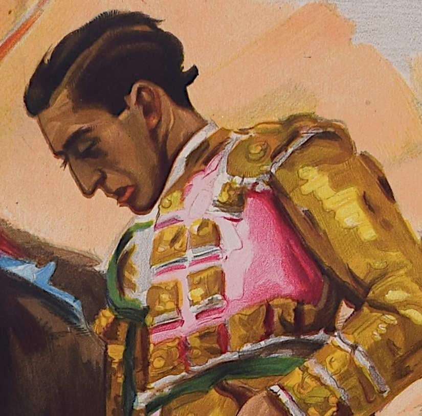 Poster della corrida, l'ultima apparizione di Manolete - Linares, 28 agosto 1947 - Print di Juan Reus 