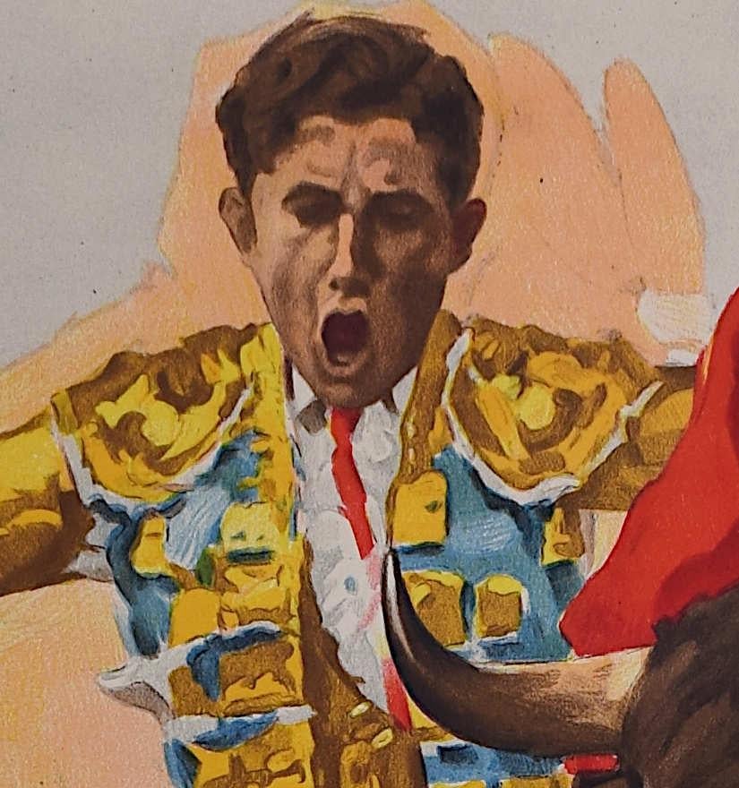 Bullfighting Poster with Carlos Arruza- Salamancar 12 September 1951 - Print by Juan Reus 