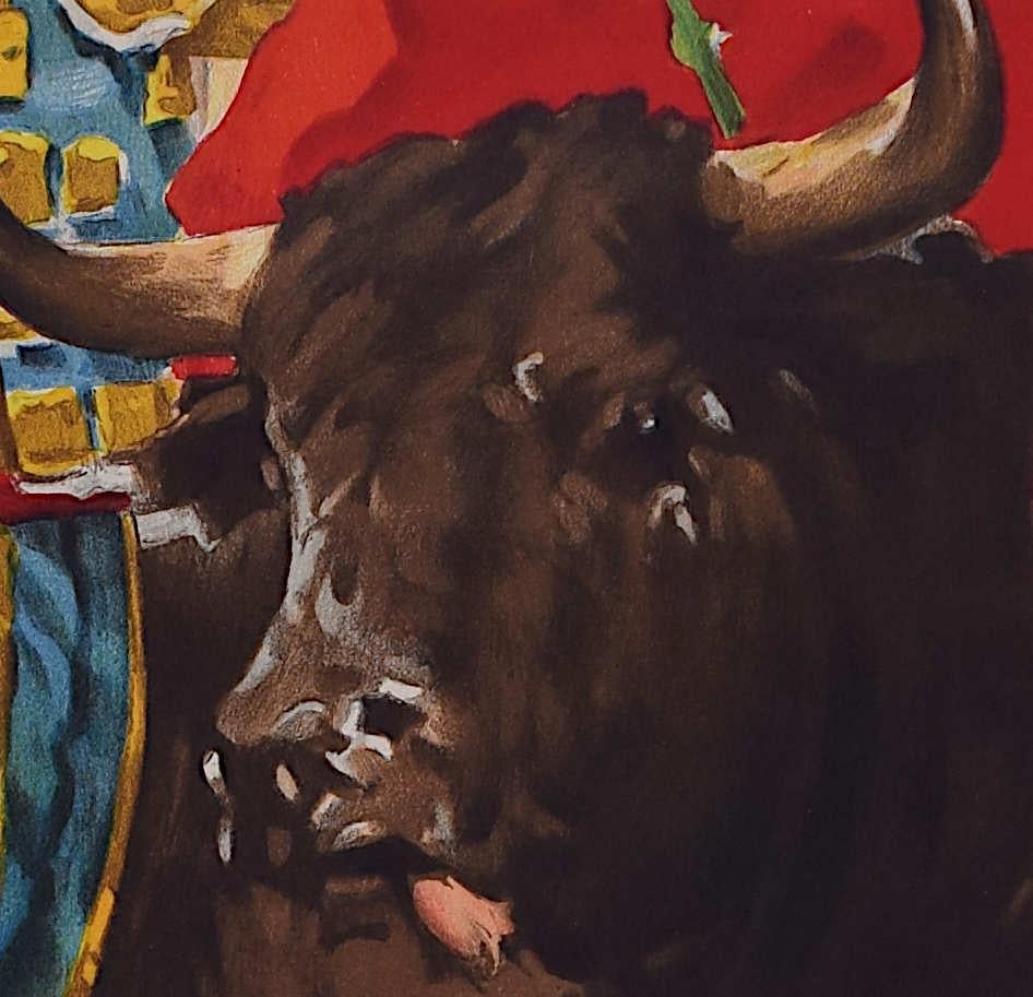 Bullfighting Poster with Carlos Arruza- Salamancar 12 September 1951 - Other Art Style Print by Juan Reus 