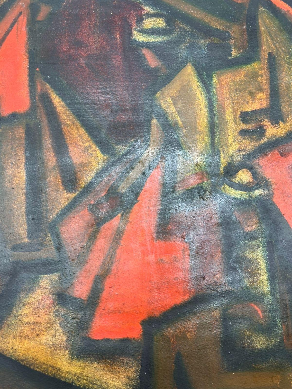 Juan Rimsa  ( Argentina, 1903-1978) Abstract Painting in oil on paper signed For Sale 3