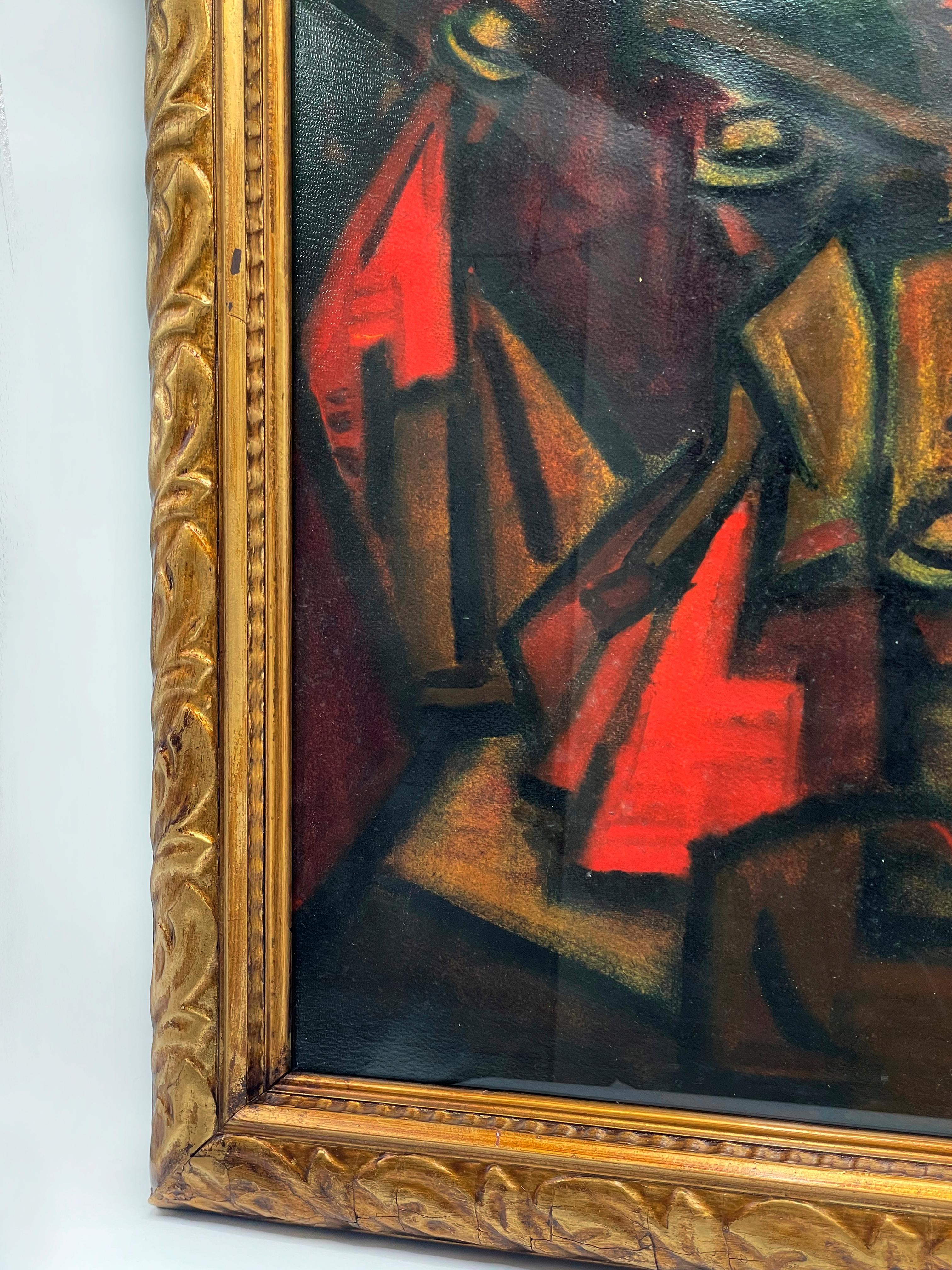 Juan Rimsa (Argentina, 1903-1978)
Abstract landscape Painting Seated Womens, oil on paper, signed J.Rimsa around the 1950s
Mounted in classic frame.

Frame: Height: 61 / Width: 53
Image: Height: 39 /Width: 39,5

