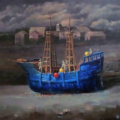 Blue Vessel of Dreams - Oil Paint by Juan Rodrigo Piedrahita Escobar - 2026