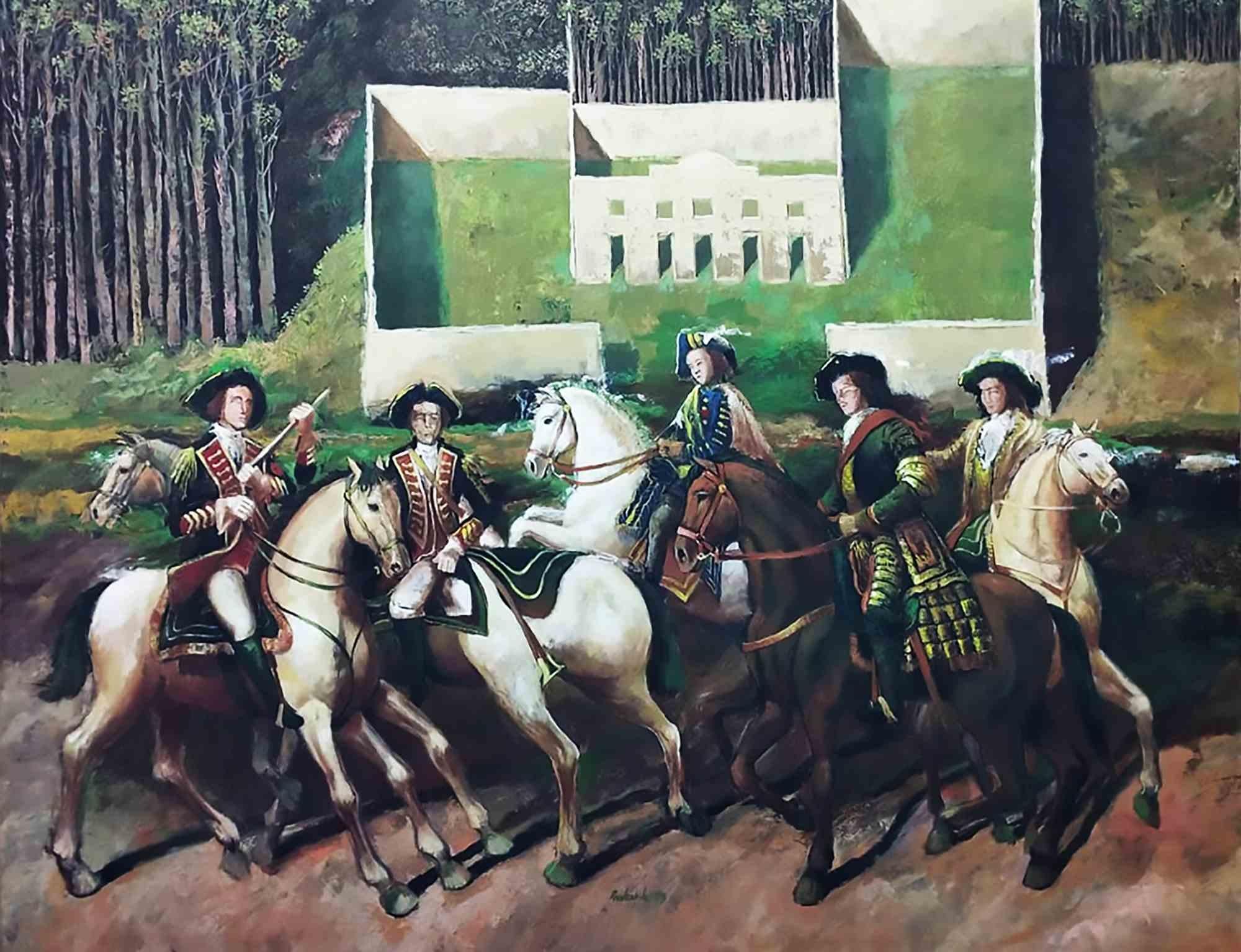 Acryl auf Leinwand von Juan Rodrigo Pieradhita Escobar. 
Echtheitszertifikat des Künstlers.
Ausgezeichneter Zustand.