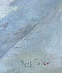 Barcelona and Its People oil on canvas painting Spain spanish urbanscape