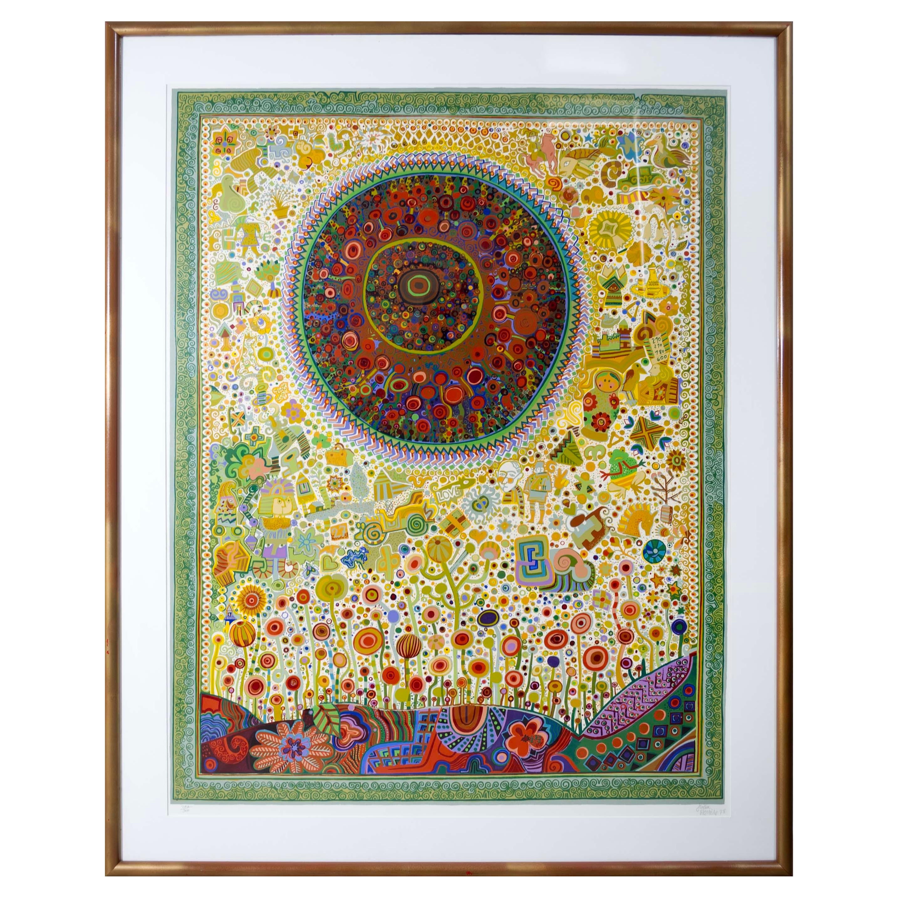 Juan Romero Buenos Dias Satellite Amigo Signed Serigraph 242/300 Framed 1978