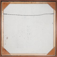 Sin título - Cuadrado marrón, pintura abstracta al óleo sobre lienzo de Juan Sanchez Juarez