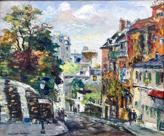 "Montmartre" Impressionist Parisian City Scape & Figures Oil Painting on Canvas