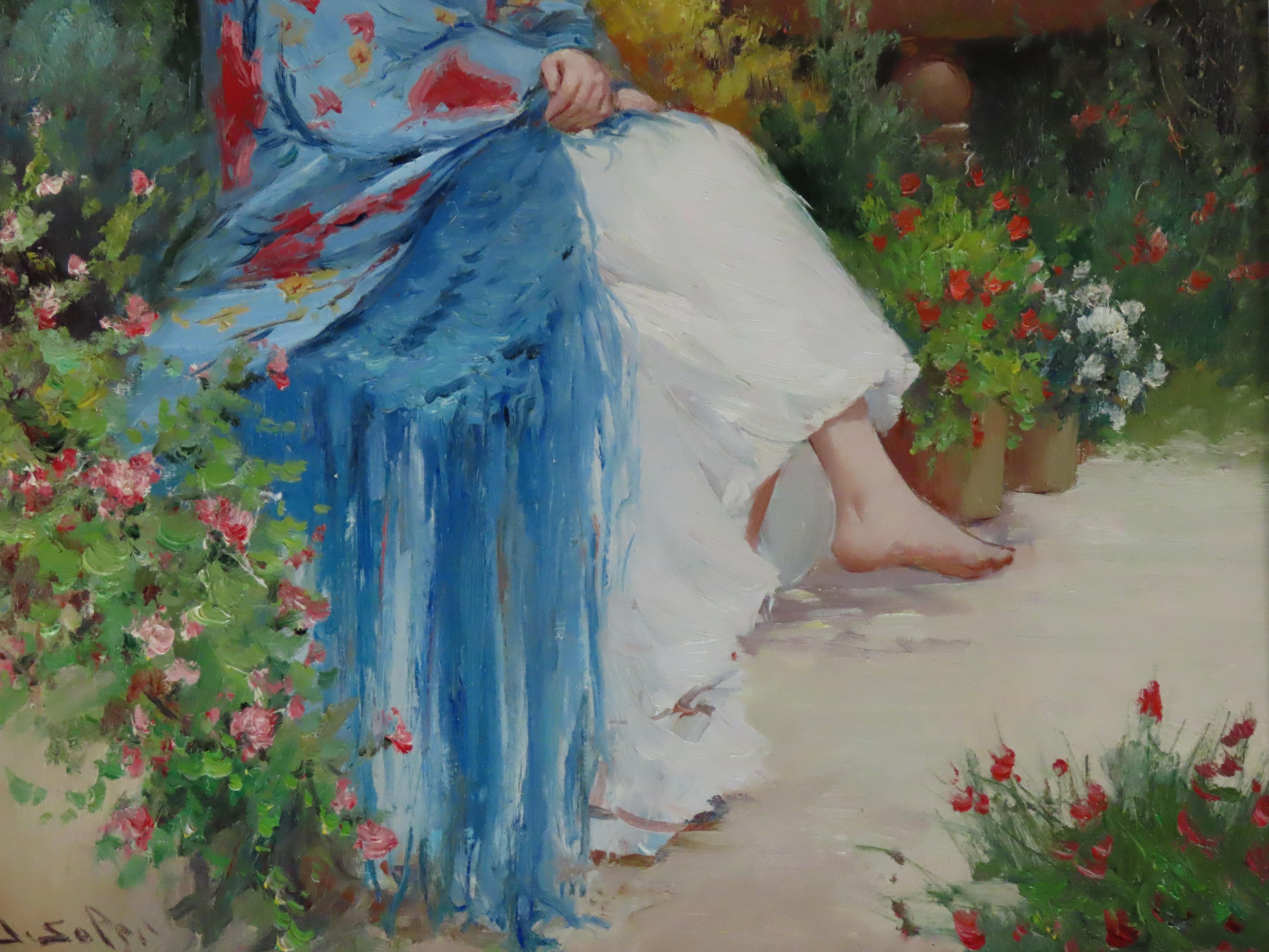 Original Ölgemälde auf Leinwand von Juan Soler, „Eine Pariser Schönheit“, signiert im Angebot 1