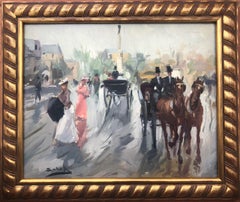 Gray day in Paris oil on canvas painting