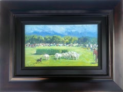 herding oil on board painting