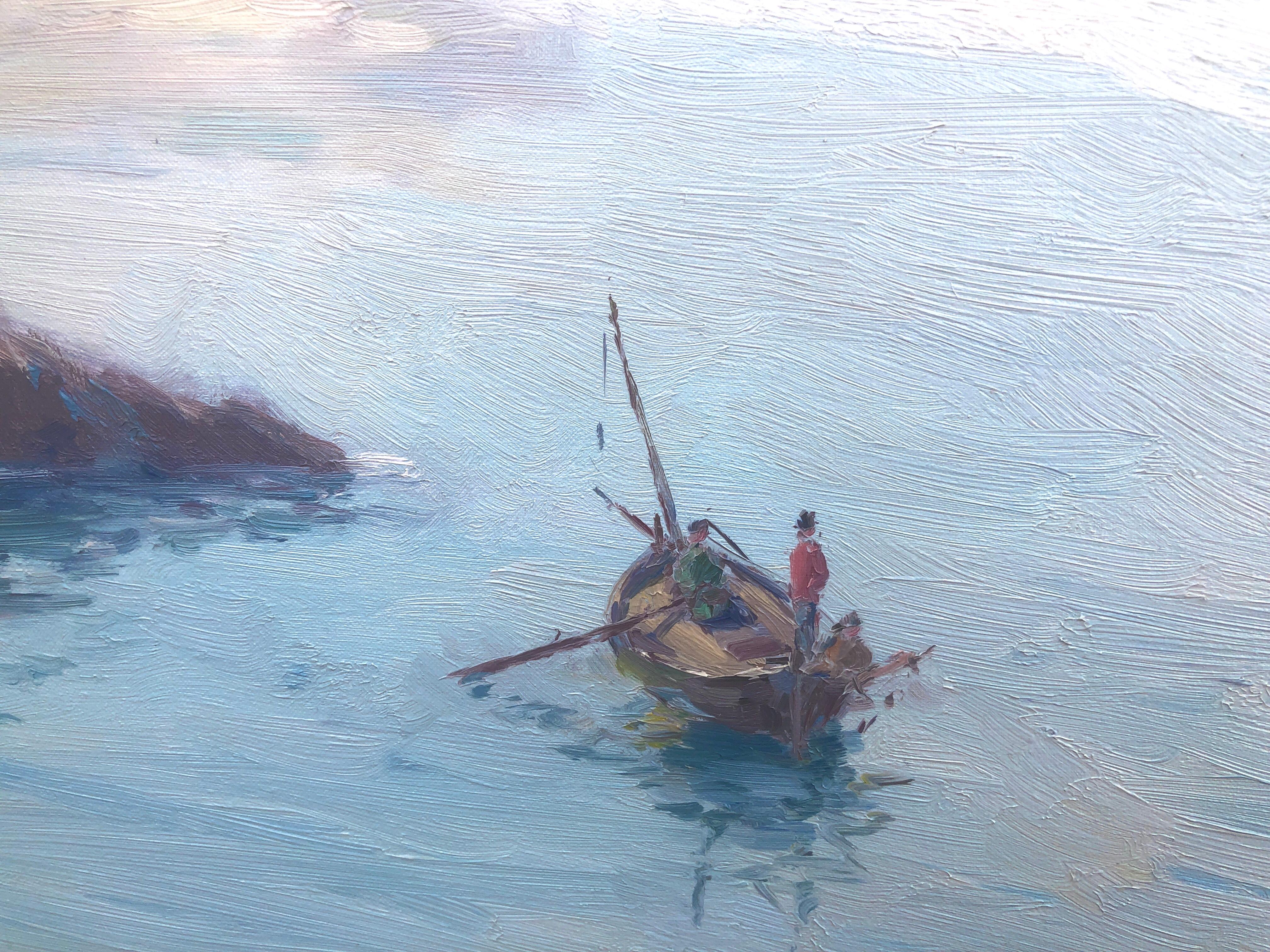 Paesaggio marino mediterraneo dipinto ad olio su tela - Painting Impressionismo di Juan Soler