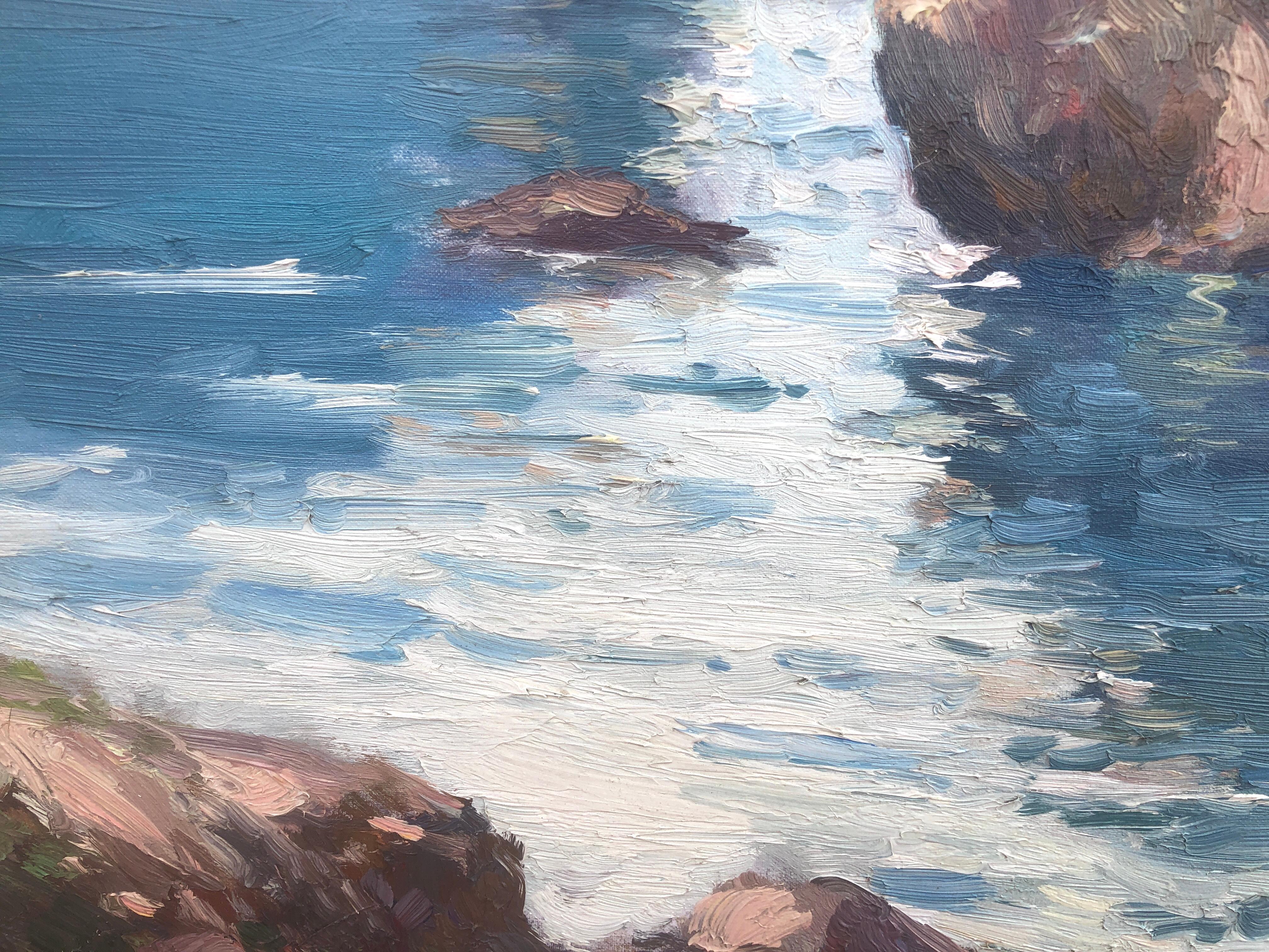 Paesaggio marino mediterraneo dipinto ad olio su tela 2