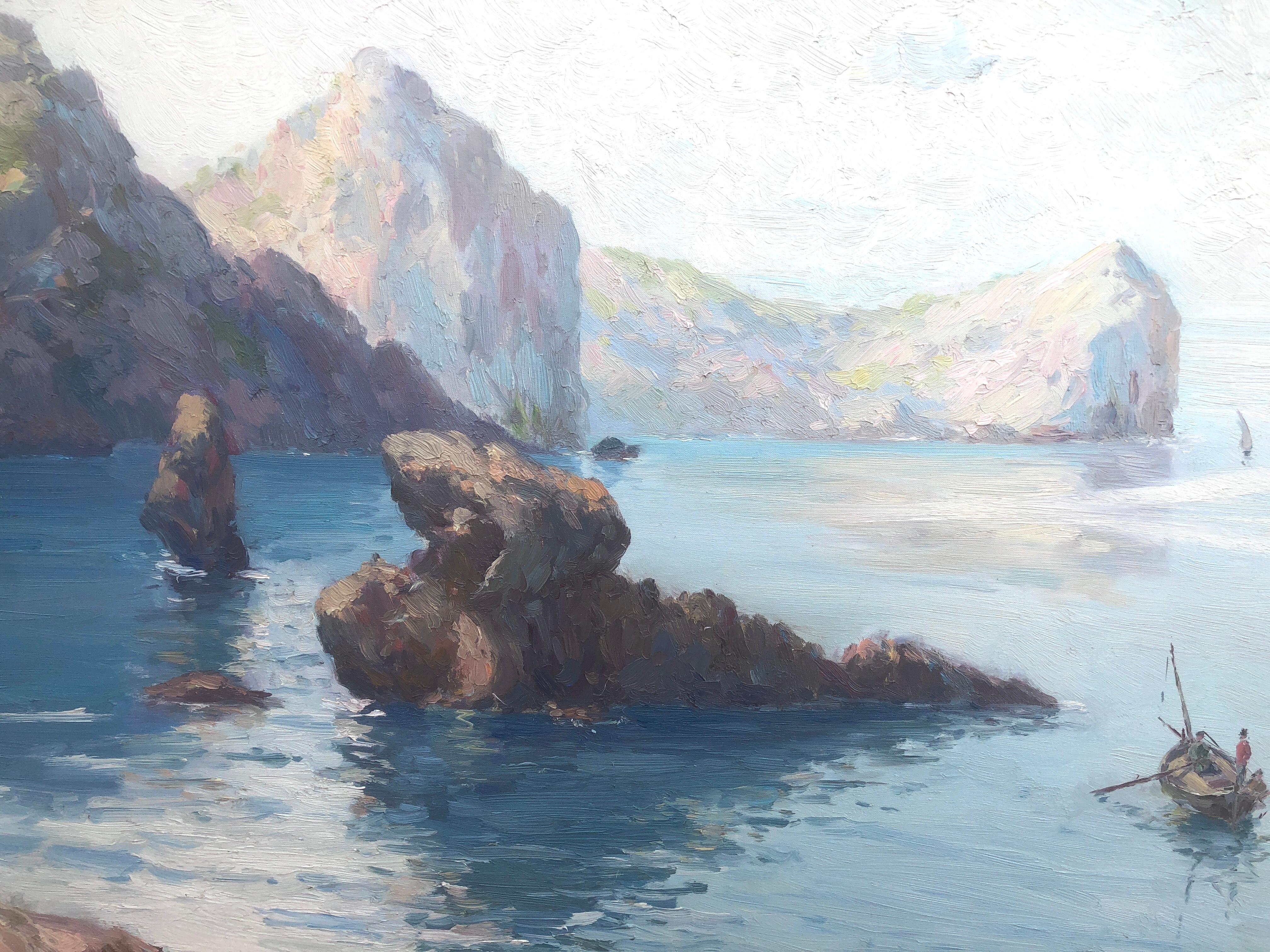Paesaggio marino mediterraneo dipinto ad olio su tela 3