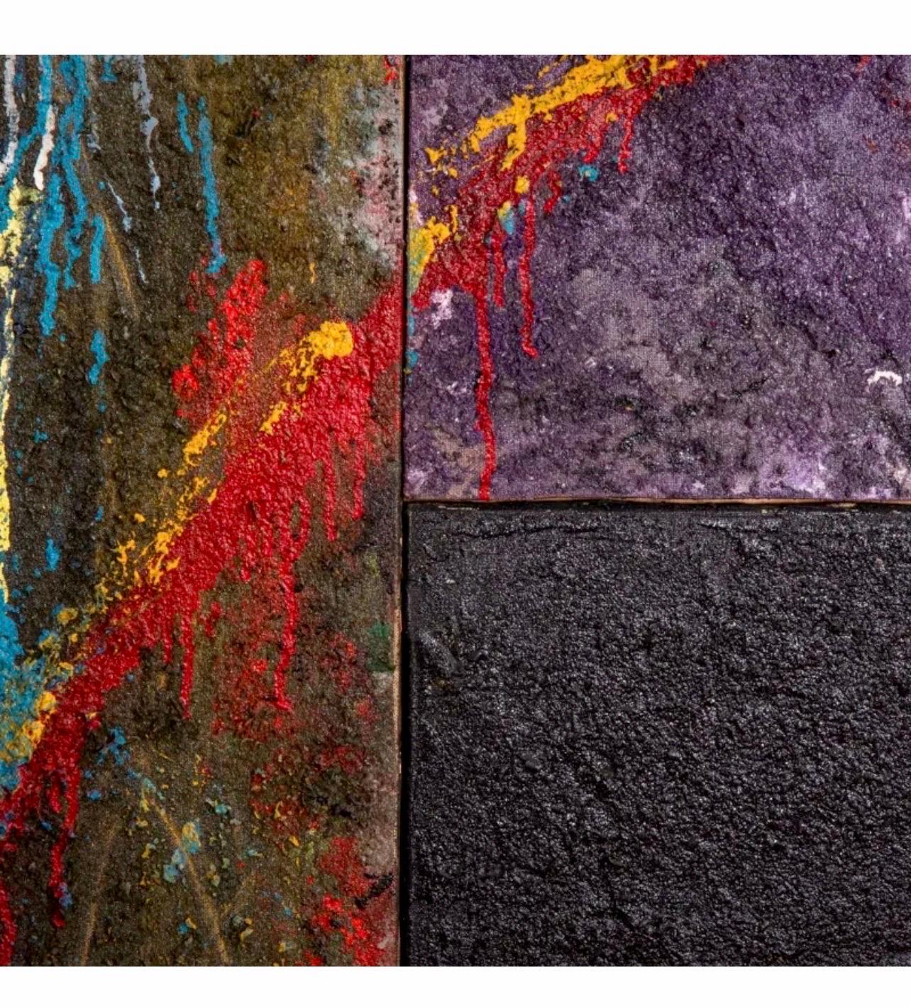 Large Spanish Contemporary Art Juan Suarez Abstract Bold Painting Triptych Group For Sale 2