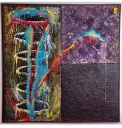 Large Spanish Contemporary Art Juan Suarez Abstract Bold Painting Triptych Group