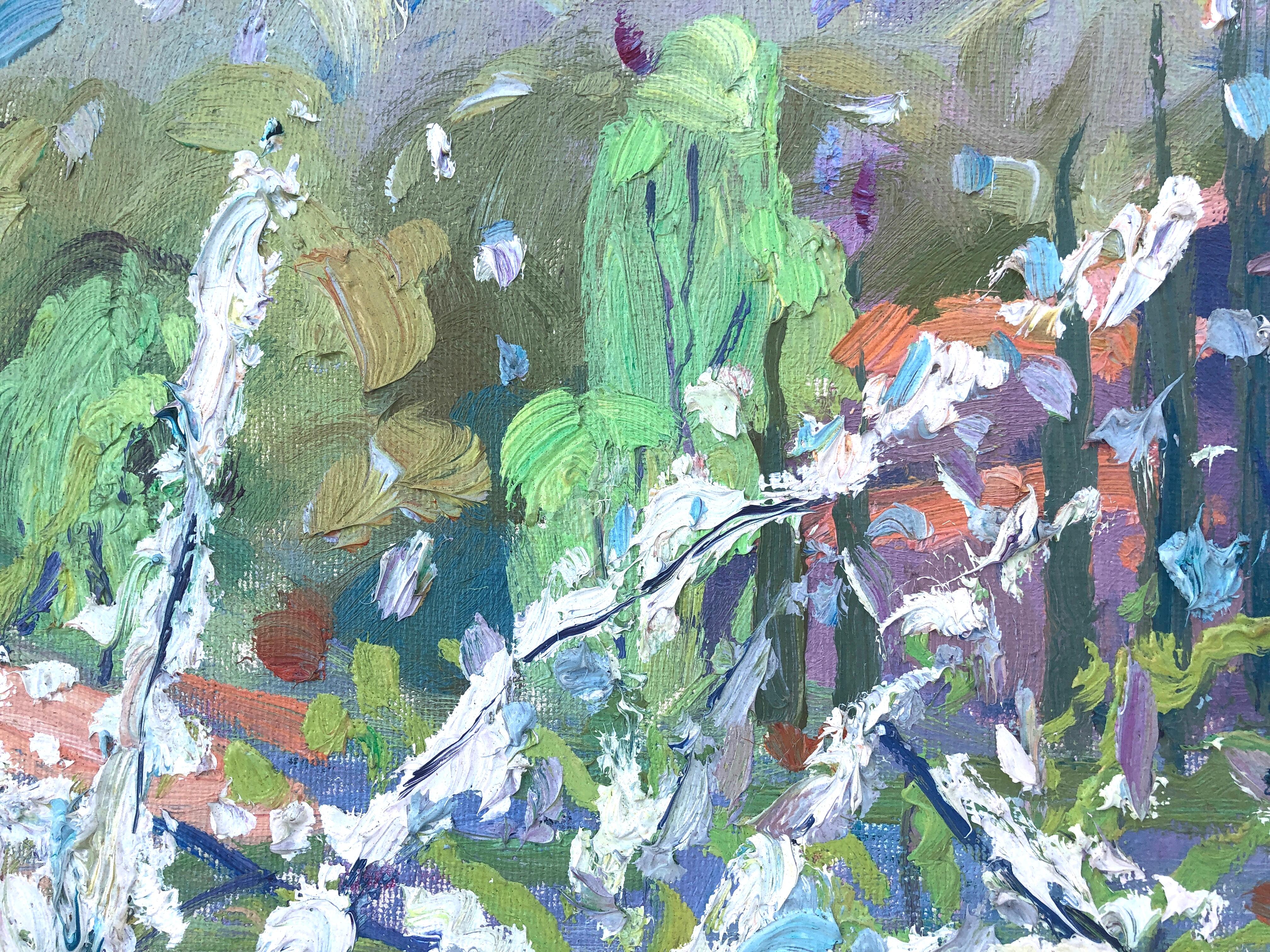 Almendro en flor paisaje español óleo sobre lienzo - Painting Posimpresionista de Juan Varea