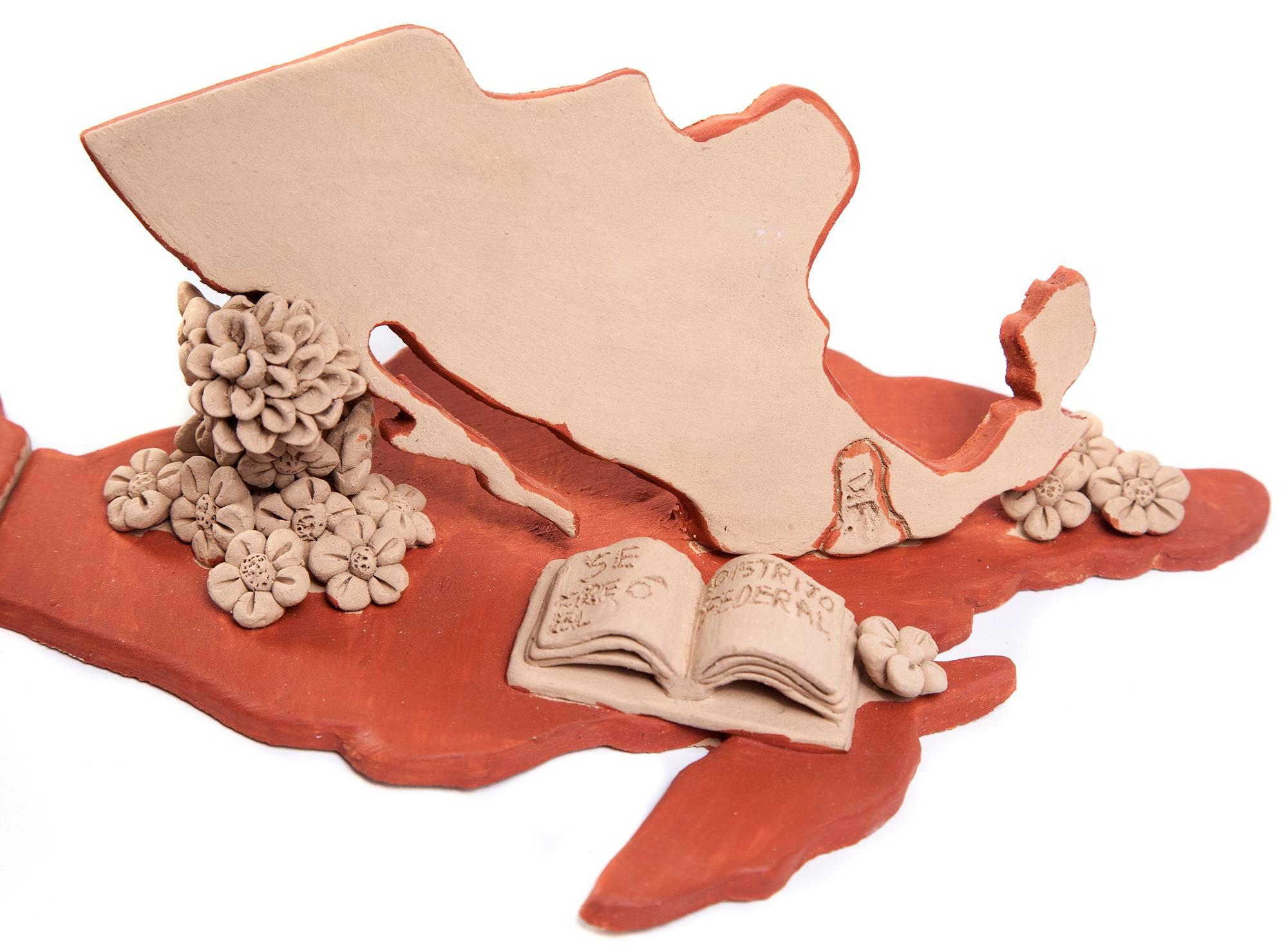 Mapa de Mexico en 1824 / Ceramics Mexican Folk Art Clay 2