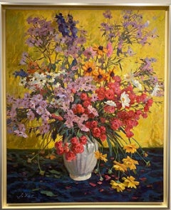 Juane Xue - Peinture à l'huile sur toile - Bouquet d'automne - Fleurs - Couleurs en stock Peinture à l'huile sur toile - Bouquet d'automne - Fleurs - Couleurs en stock