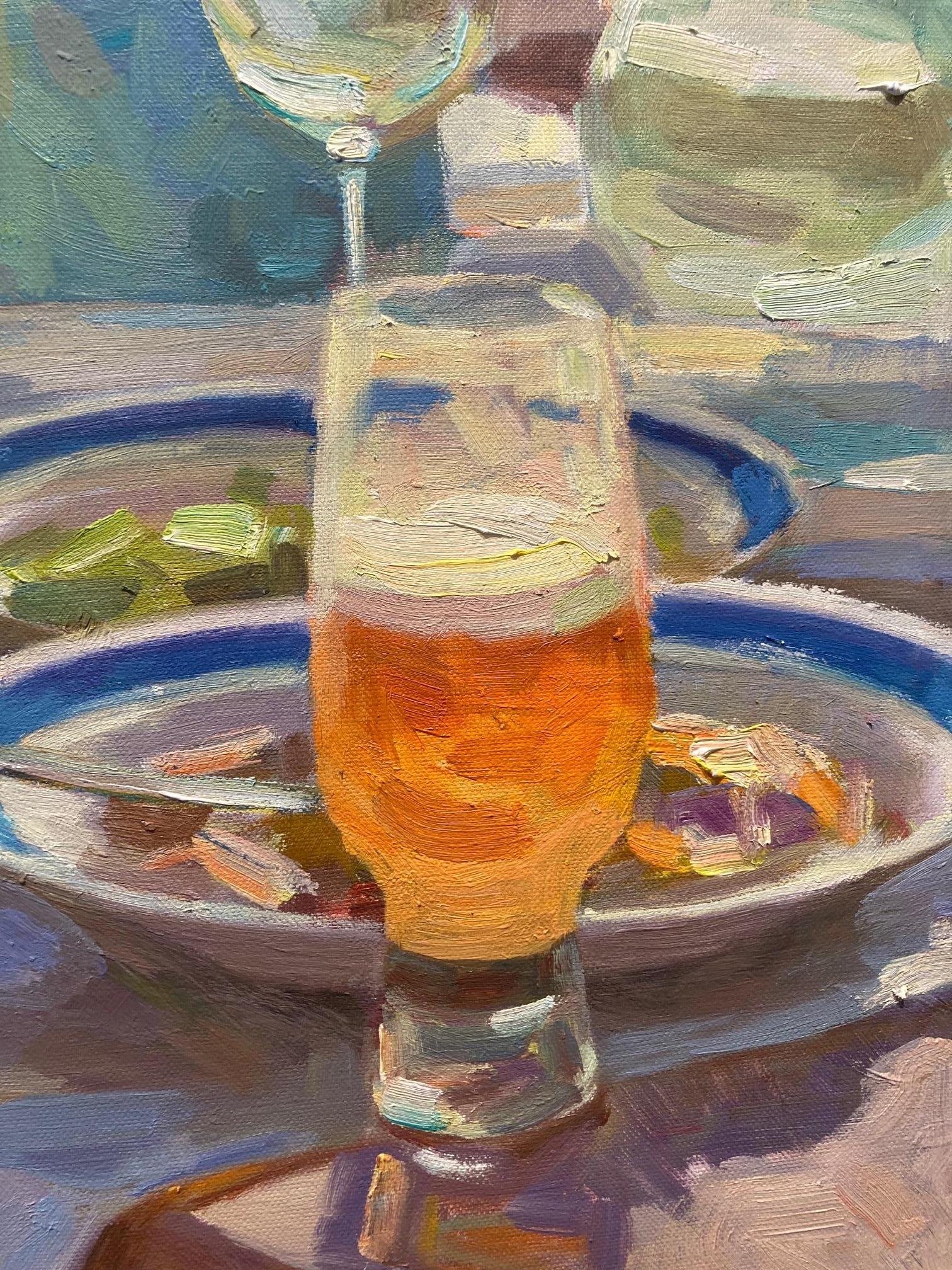 Glimmers van de Zee Mare scintillante Pittura a olio su tela Natura morta In magazzino - Still-Life Painting Marrone di Juane Xue