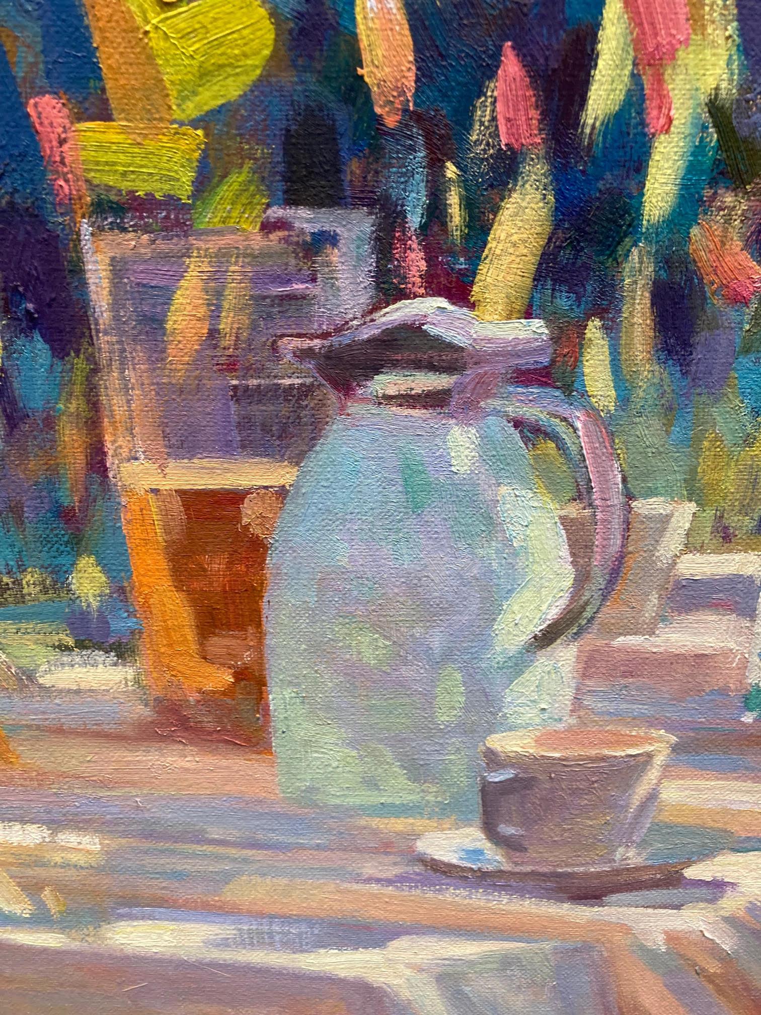 Herfstzon Autumn Sun Oil Painting on Canvas Linen Still Life Table  In Stock For Sale 8